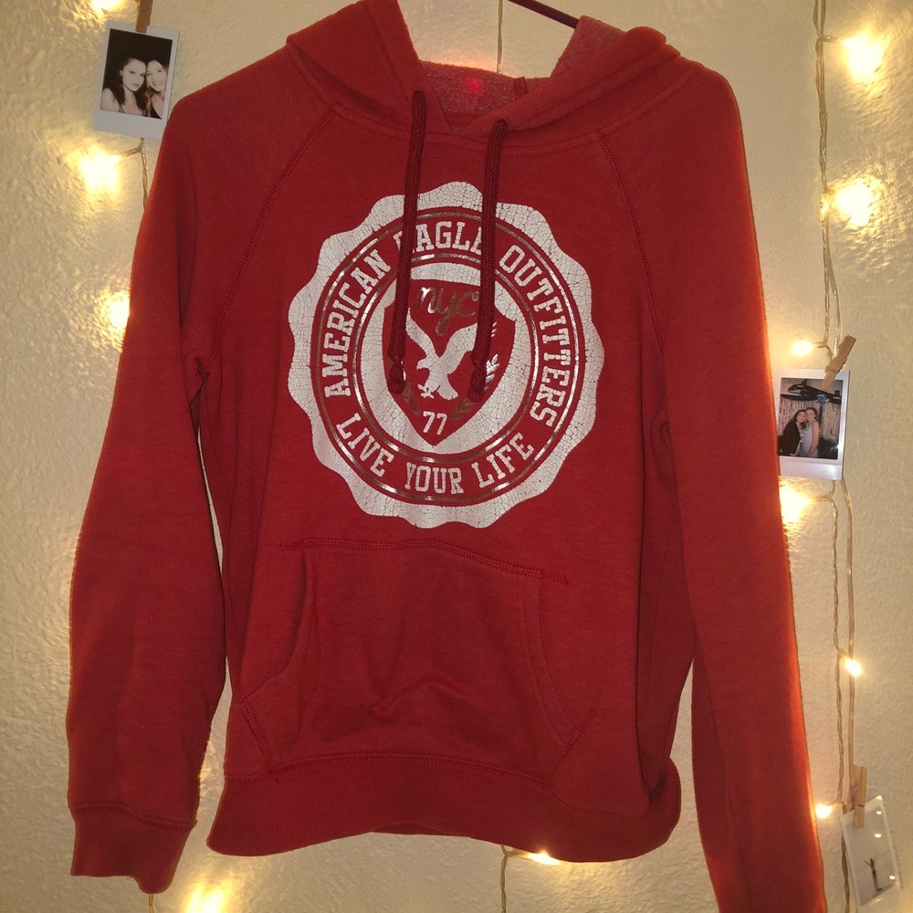 Red American eagle hoodie